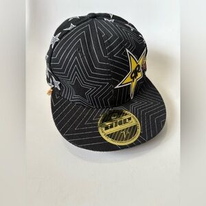 Rockstar energy Fox racing hat black stars Y2K